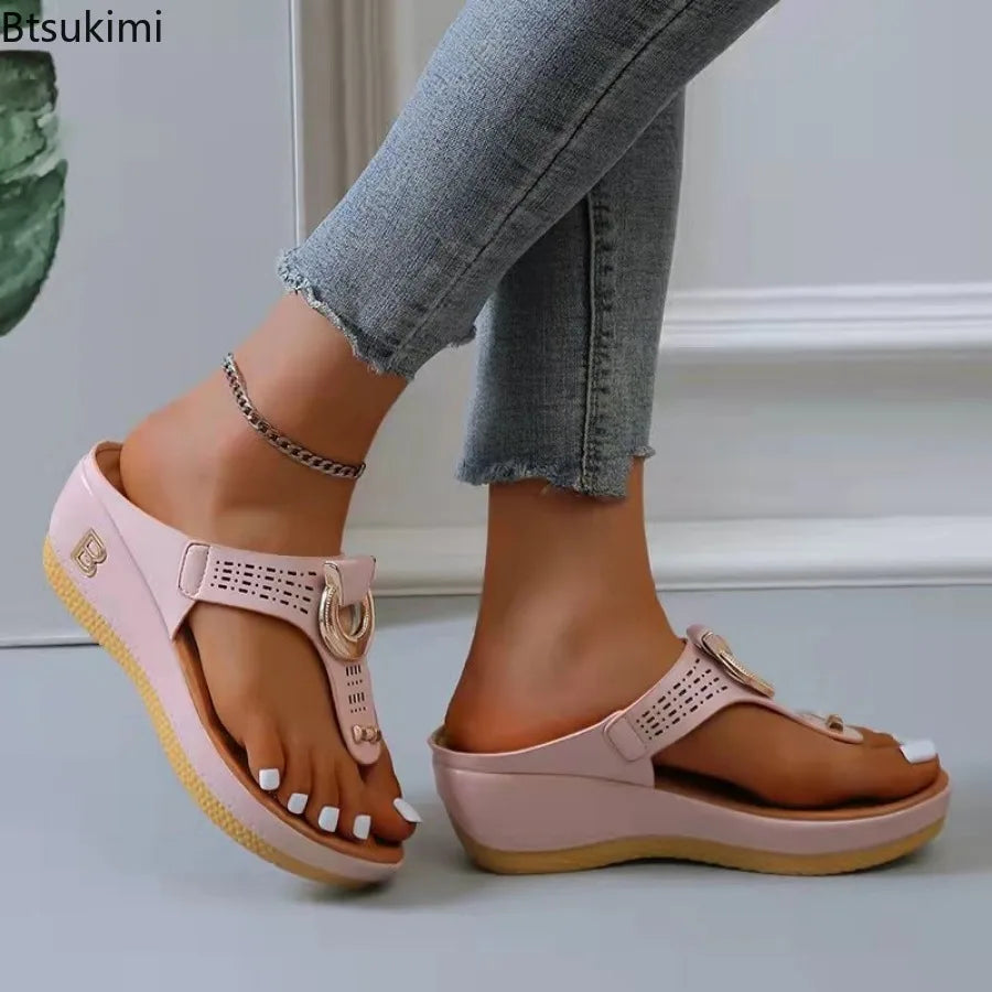 Summer Sandals Women 2026 Big Size Platform Sandals Wedges Flip Flops Shoes Comfortable Slippers Ladies Non-Slip Open Pantuflas - Sun Studio