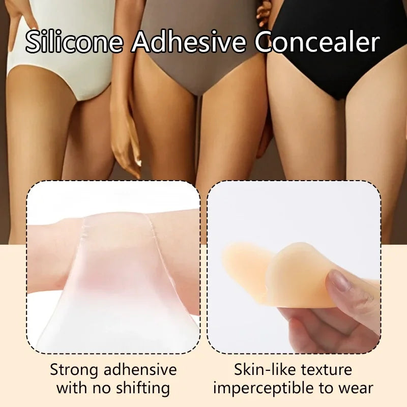 1 Piece Invisible Concealer Panties Silicone Reusable for Swimsuit Underwear Camel Toe Leggings Privacy Stickiness Self-Adhesive - Sun Studio