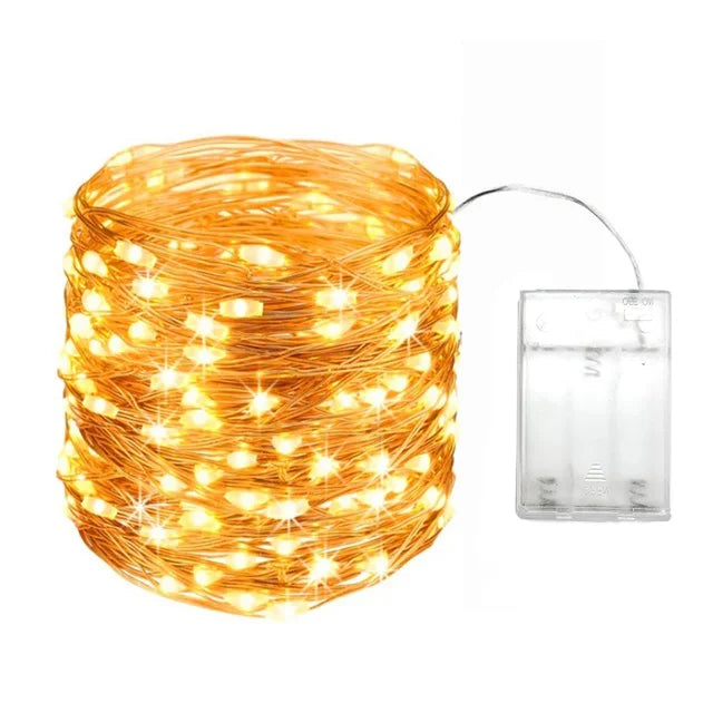 1-20M Led String Lights Copper Wire Starry Fairy Lights Battery Operated Lights for Bedroom Christmas Parties Wedding Decoration - Sun Studio