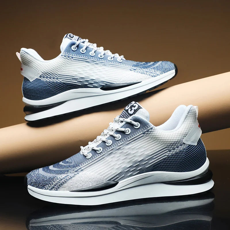 Men Sneakers Sports Lift  Height Increase Insole 6cm Mesh Plus Size 37-44 - Sun Studio