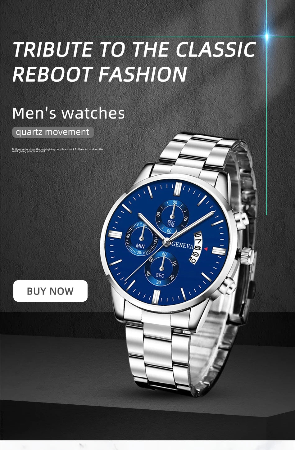 2023 Luxury Fashion Mens Watches Silver Stainless Steel Quartz Wrist Watch Men Business Watch Male Calendar Clock Reloj Hombre - Sun Studio