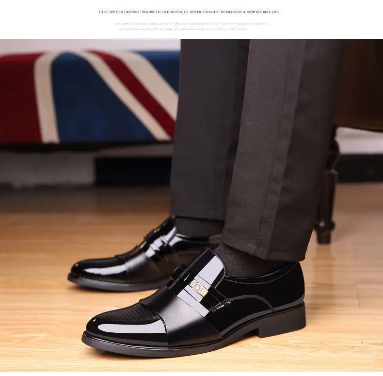 Men Leather Casual Shoes Men Shoes Autumn New Business Formal Men Leather Shoes Casual Cover Foot Heightening Leather Shoes Men - Sun Studio