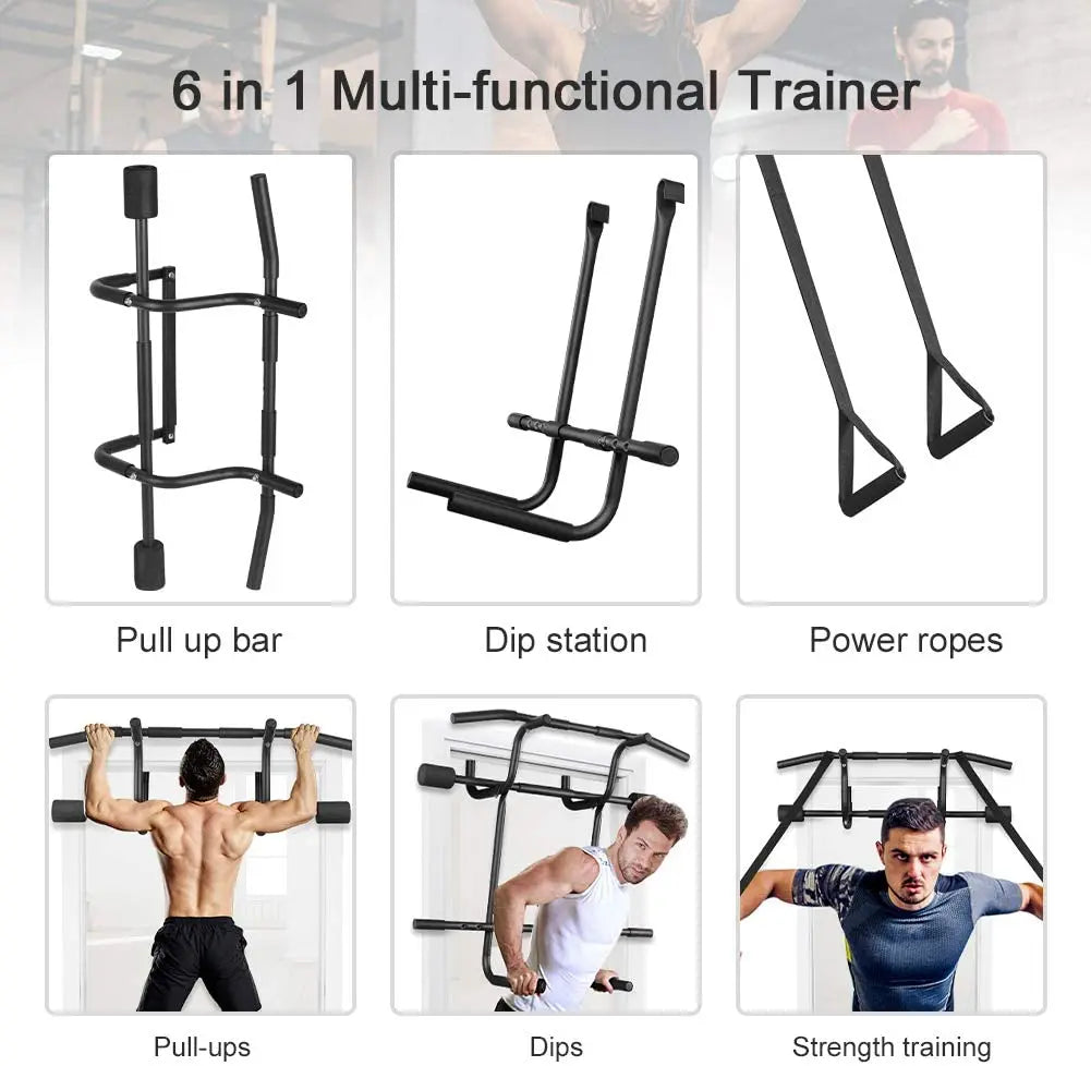 Multi-Gym Doorway Pull Up Bar Dips Bar Fitness For Home Strength Training Bar And Suspension Straps Gym System Exercise Chin-Up - Sun Studio