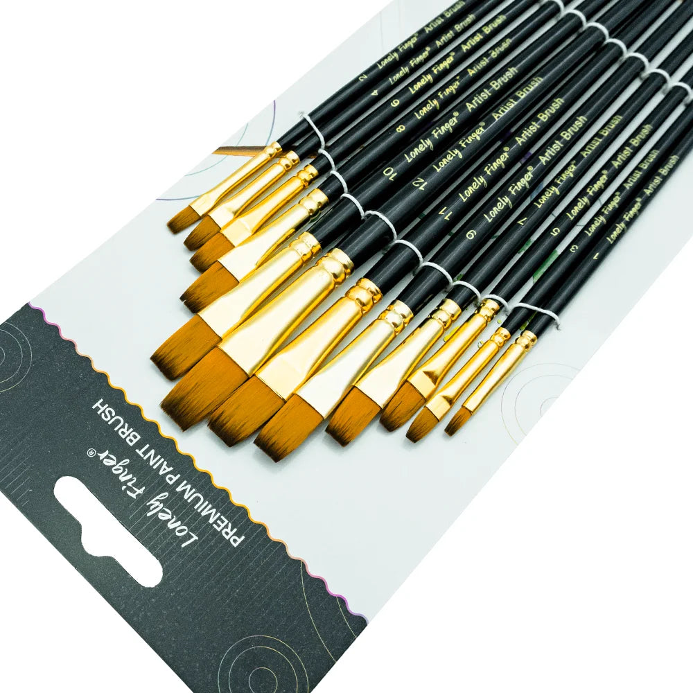 12/48 PCS Round Paint Artist Brushes Set for Acrylic Watercolor Oil Painting, Crafts, Canvas, Rock, Miniature Model Fine Detail - Sun Studio