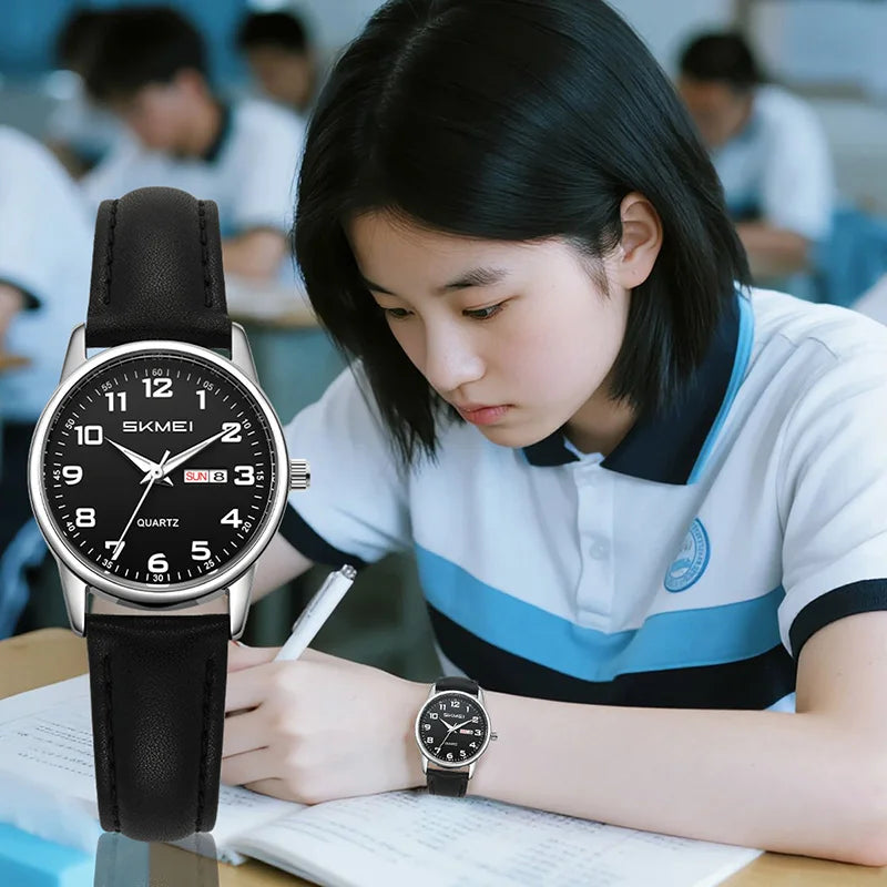 SKMEI Simple Movement Quartz Watches For Men Women Students Date Week Wristwatches Fashion Design Waterproof Watch Reloj Hombre - Sun Studio