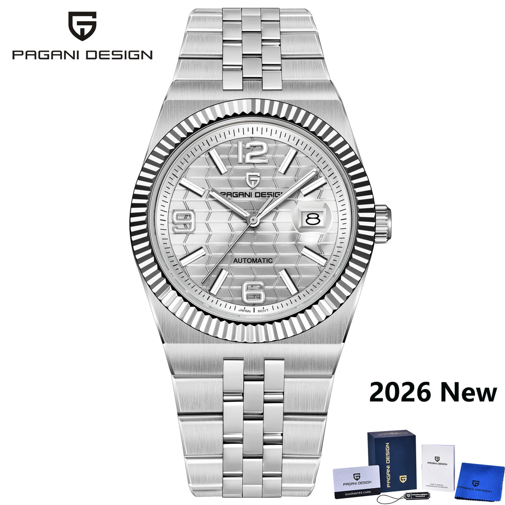 2026 New PAGANI DESIGN 3D Rhombus Dial Luxury Automatic Watch For Men Fashion Business Mechanical Wrist watches Sapphire crystal - Sun Studio