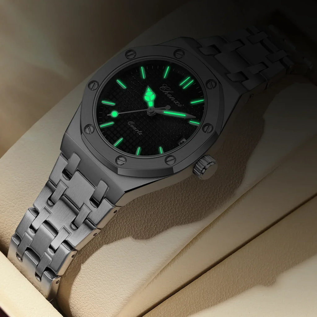 Luxury Women Watches Silver Steel Simple Casual Business Dress Watches for Women Top Brand Waterproof 3bar Calendar Gift Clock - Sun Studio