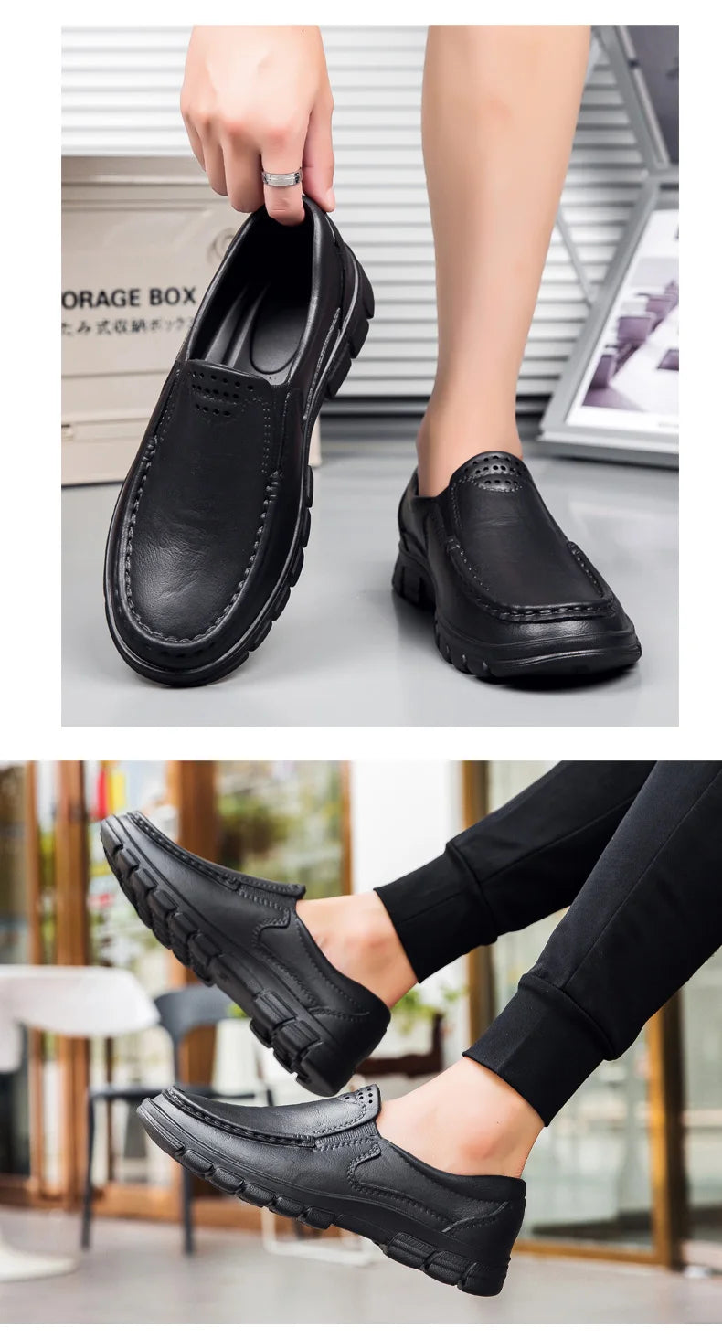 Jumpmore Men's Slip-on Driving Shoes Non-slip Chef's Shoes Size 39-48 - Sun Studio