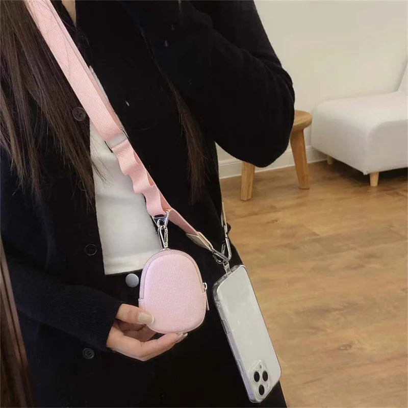 Stylish Mobile Phone Strap Zippered Pocket Anti-drop Phone Case Zippered Lanyard Wallet Adjustable Crossbody Wallet Long Lanyard - Sun Studio