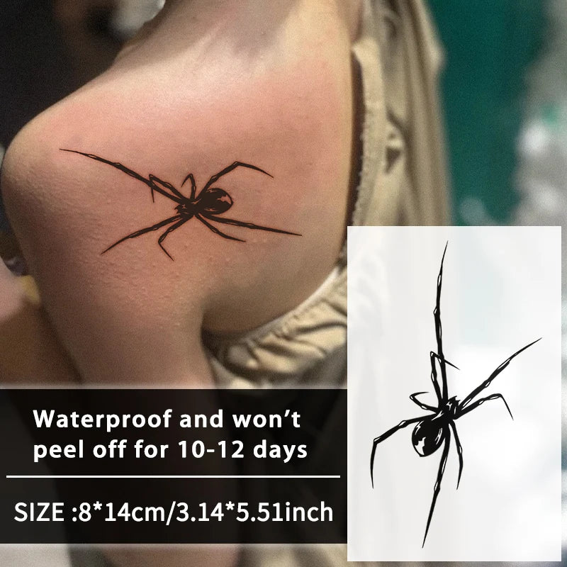 Spider Waterproof Temporary Tattoo Stickers, Long-lasting Waterproof for One to Two Weeks, For Arm, Leg. - Sun Studio