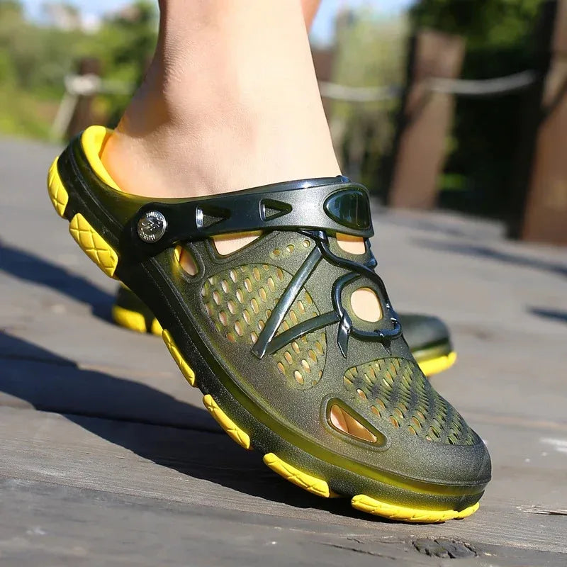 Fashion Slippers Casual Sandals Breathable Non-slip Comfortable Beach Shoes High Quality Home Slippers Outdoor Walking Male Shoe - Sun Studio