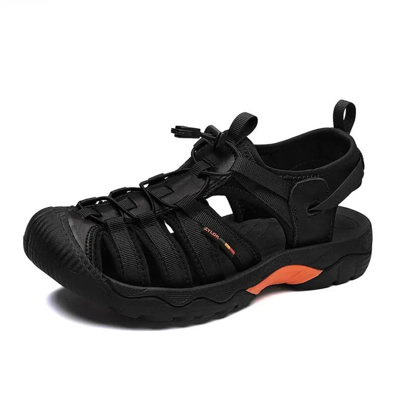 New Summer Genuine Leather Men Sandals Fashion Design Men's Casual Sneakers Comfortable Beach Men's Sandals Outdoor Wading Shoes - Sun Studio