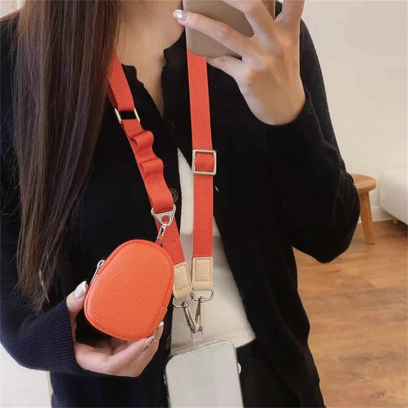 Stylish Mobile Phone Strap Zippered Pocket Anti-drop Phone Case Zippered Lanyard Wallet Adjustable Crossbody Wallet Long Lanyard - Sun Studio
