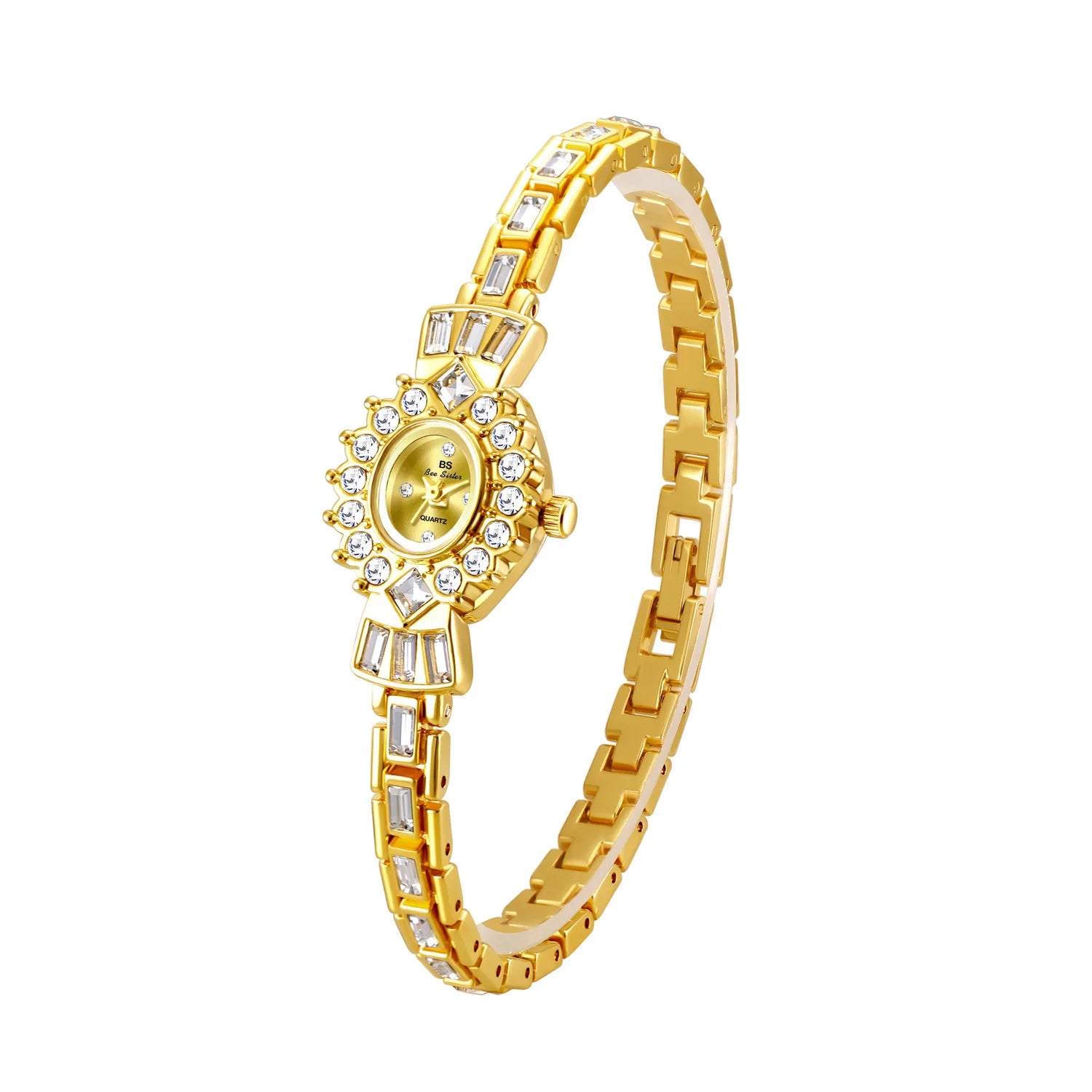 Luxury Watches For Women High Quality Diamond Dial Oval Quartz Ladies Watch Elegant Retro Rhinestone Bracelet Female Wristwatch - Sun Studio