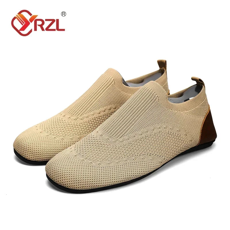 YRZL Loafers Men Soft Driving Moccasins High Quality Flats Male Walking Shoes Breathable Mesh Casual Loafers Slip on Mens Shoes - Sun Studio