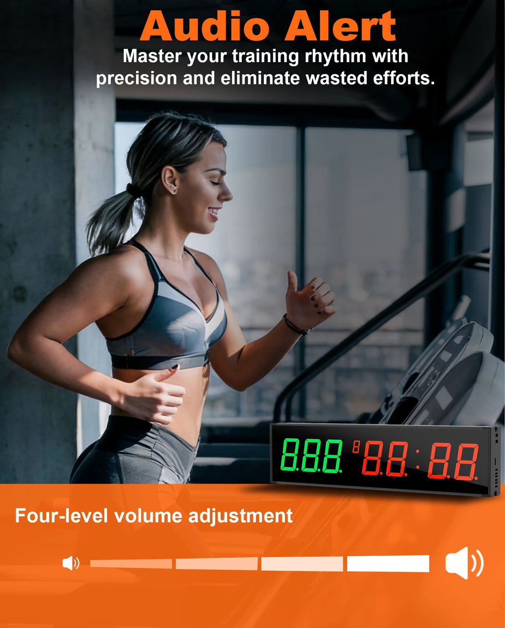 Gym Timer Large LED Display Wall Clock Gym Interval Workout Countdown Sports Training Clock Digital Time Timers for Fitness Home - Sun Studio
