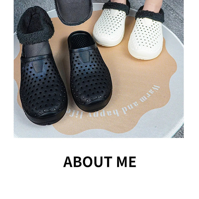 Winter Men Slippers Warm Cotton Shoes Casual Slides EVA Plush Shoes Comfortable Light  Slippers Indoor Shoes For Couple 36-47 - Sun Studio