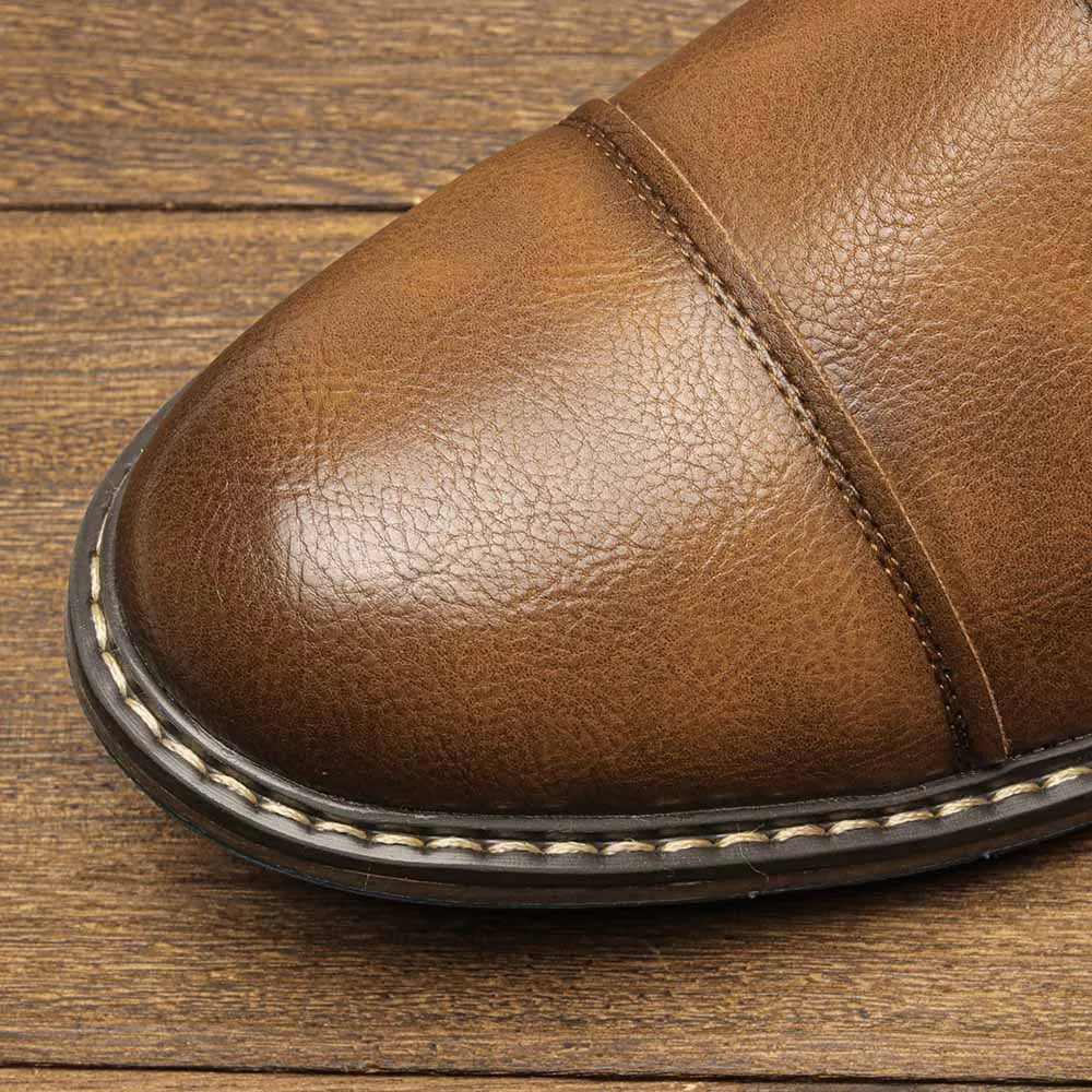 Business Men's Leather Shoes European American Casual Man Leather Shoe Retro Trend Men's Shoes Large Size Leather Shoes for Men