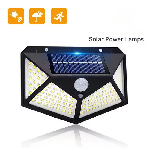 1pcs Solar LED LIGHT LED Outdoor Garden Lamp 100LEDs Human Body Induction Wall Lamps Four Sides Charging Home Decor Road Lights - Sun Studio