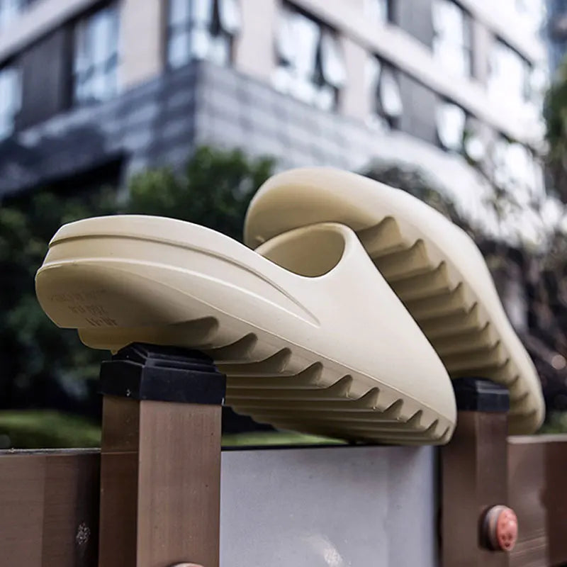 Goosecret Men EVA Platform Cloud Slippers Soft Sole Sandals Non-Slips Bedroom Slides Male Cozy Home Shoes Soft Sole Beach Slides - Sun Studio