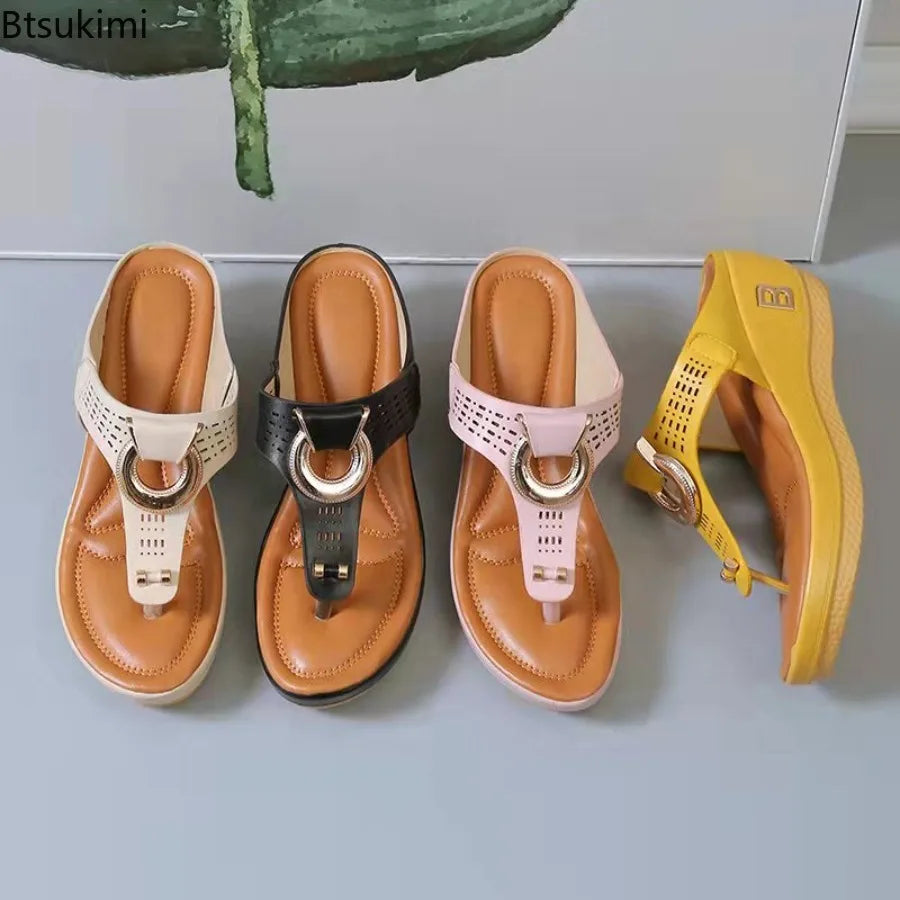 Summer Sandals Women 2026 Big Size Platform Sandals Wedges Flip Flops Shoes Comfortable Slippers Ladies Non-Slip Open Pantuflas - Sun Studio