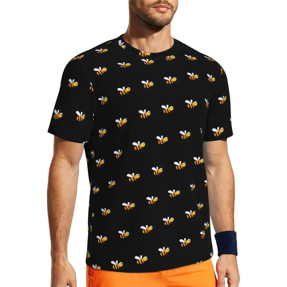 Gym T Shirt For Mens Retro Dots And Stripes T Shirts Fashion Blue Line Design Summer Tees O Neck Basic Graphic Clothes Plus Size