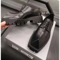 2025 Men's Big Head Leather Niche Design Casual Platform Rhino Horn Square Single Sneakers Derby Shoes - Sun Studio