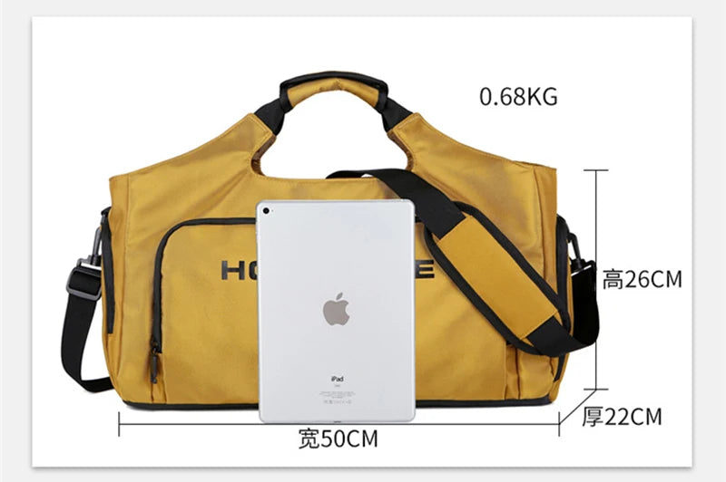 Gym Sports Bag for Men Travel Fitness Duffle Shoe Pocket Luggage Duffel Waterproof Tote Handbags Weekend Shoulder Outdoors Bag - Sun Studio
