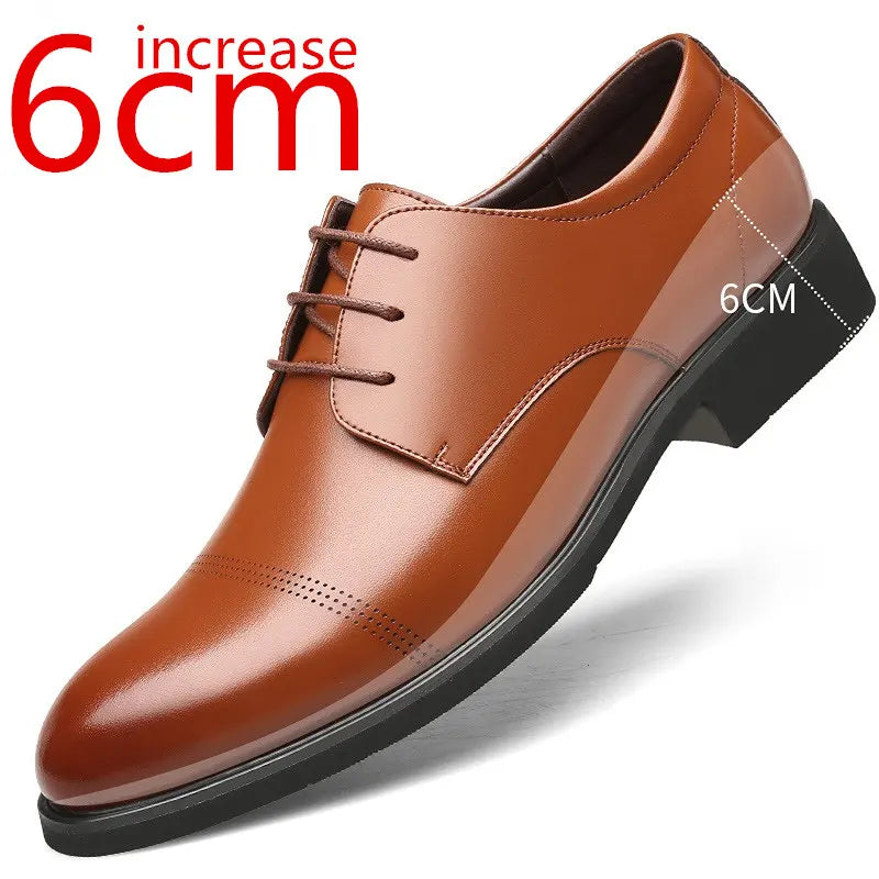 Height Increasing Shoes Men Taller Elevator 6CM Invisible Insole for Daily Men's Heighten Increased Wedding Oxfords Office Male - Sun Studio