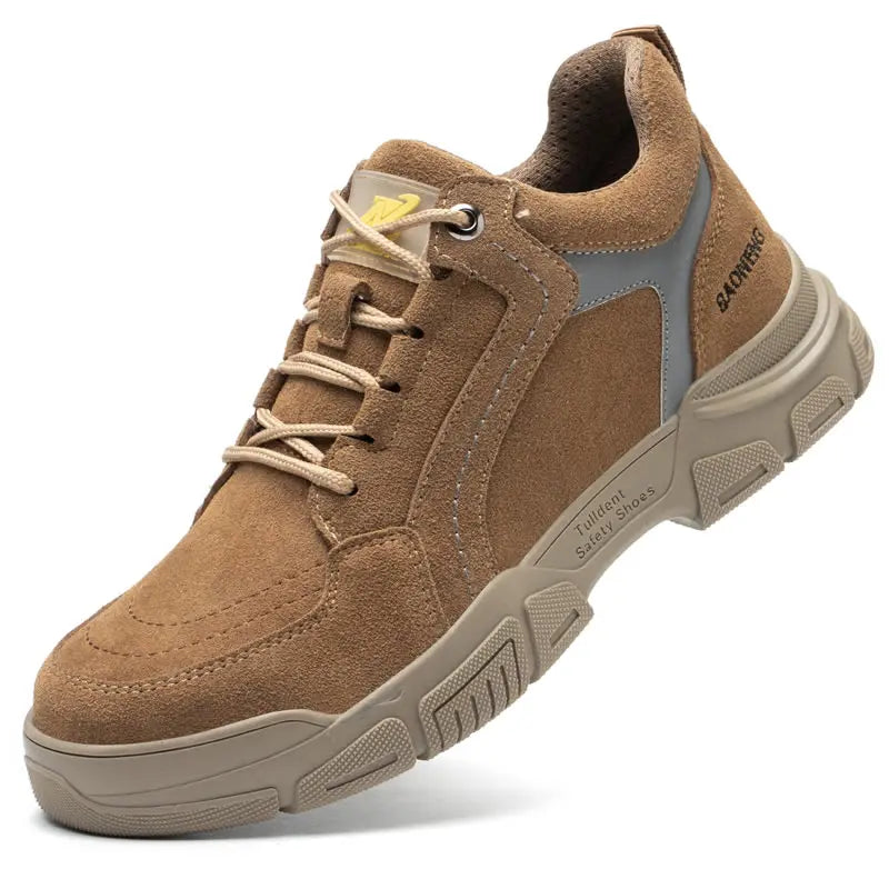 Mens Work leather Boot Safety Shoes Steel Toe Cap Puncture-Proof Work Sneakers Indestructible Work Shoes Men Shoes male kevlar - Sun Studio