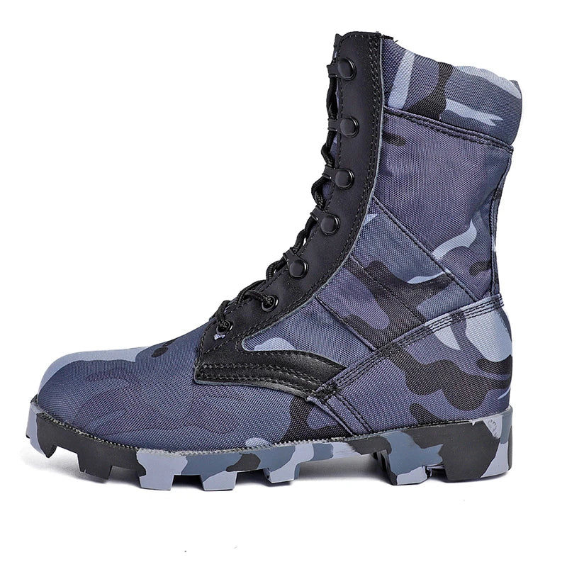 Tactical Boots Men Training Special High-Top Shoes Outdoor Shock-Absorbing Hard-Soled High-Waist Hiking Shoes