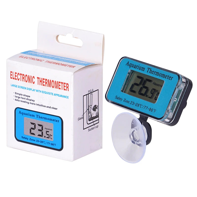 8 Styles Cordless Aquarium Thermometer Lcd Digital External Thermometer Glass Thermometer Fish Tank Mini Suction Cup Thermometer - Sun Studio