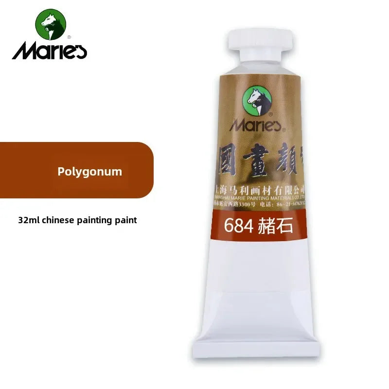 Maries chinesische Malerei Einzel 32ml große sorgfältige Malerei große Kapazität Tinte Malerei Garcinia Cambogia goldene Blume grün