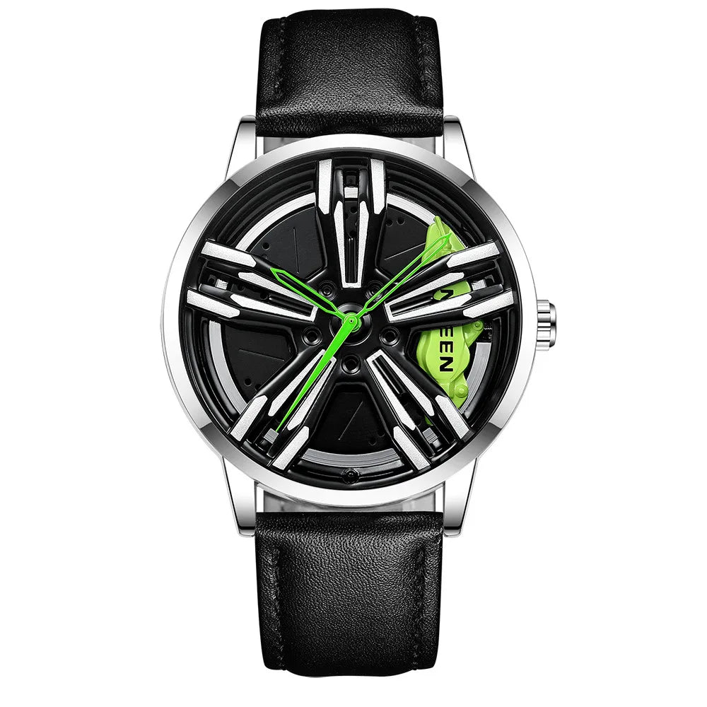 2025 New Racing Watches Men Custom Design Super Car Rim Watch Stainless Steel Black Retro Waterproof Watch Relogio Masculino - Sun Studio