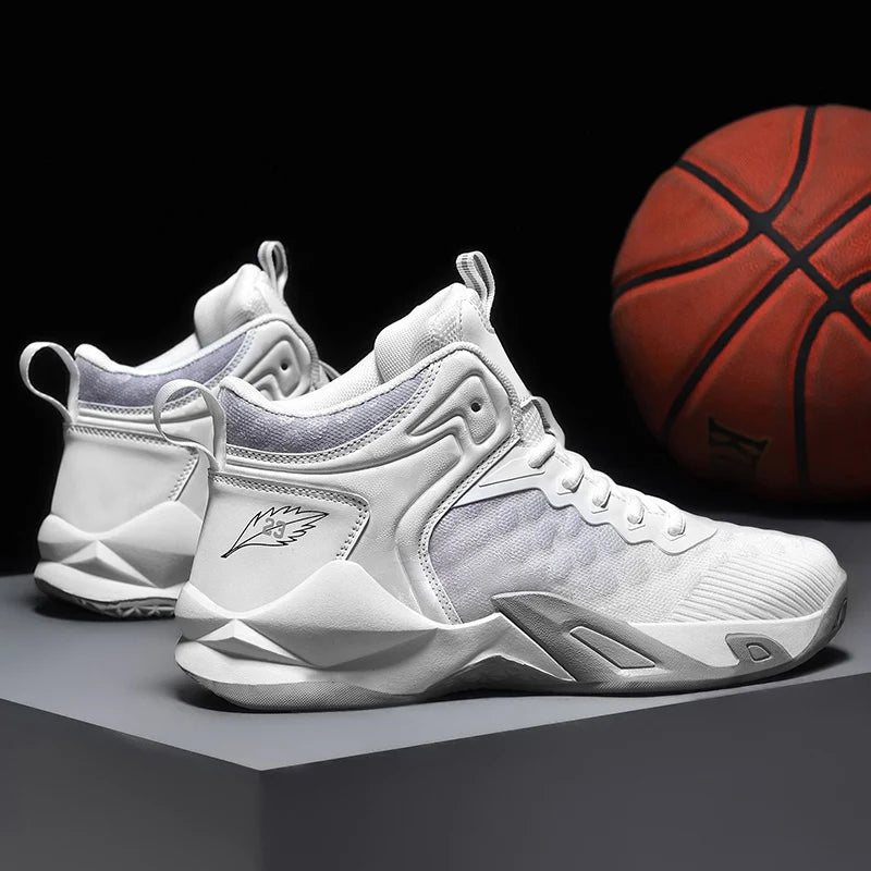 Basketball Shoes, Men's Outdoor Sports Shoes, Men's Shock-Absorbing High-Top Student Practical Basketball Shoes, Mesh Breathable Casual Shoes - Sun Studio