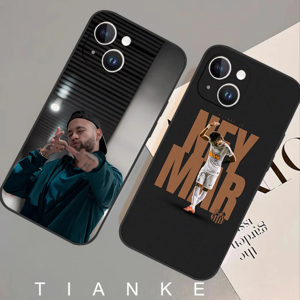 For N-Neymar Football 10 Phone Case For Iphone 16 15 11 13 14 Pro Max 7 8 Plus X Xr Xs Max 12mini Black Shell Cover Case - Sun Studio