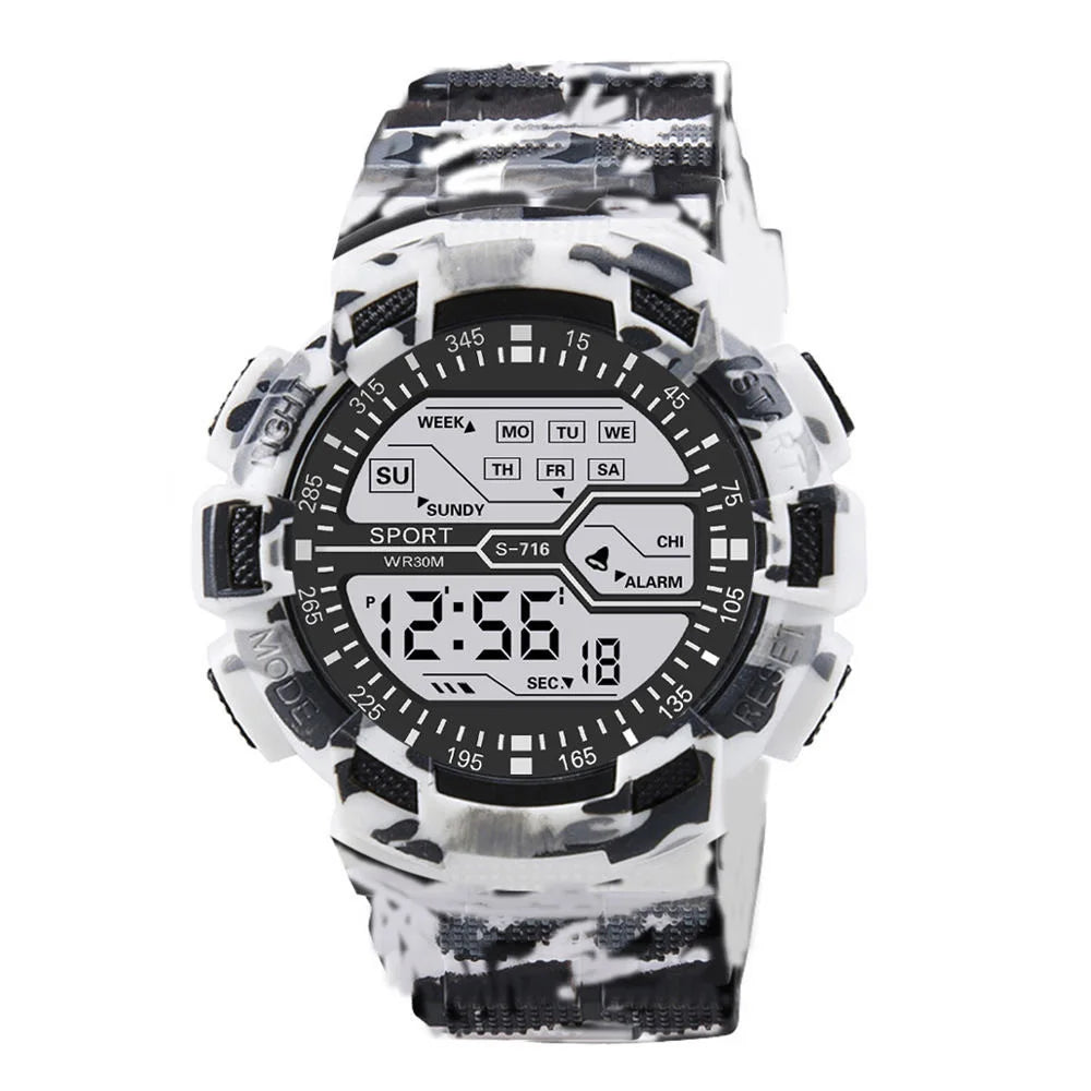 Sports Digital Electronic Watch 55mm Large Dial Sport Watch Outdoor Multifunction Watches Clock for Men Teen Student - Sun Studio