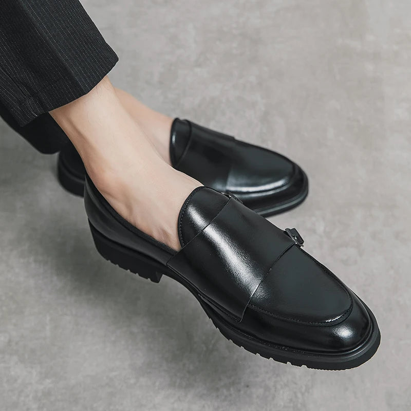2023 Man Split Leather Shoes Rubber Sole Man Business Office Male Dress Lether Shoes Genuine Leather Wedding Party Shoes Plus 46 - Sun Studio