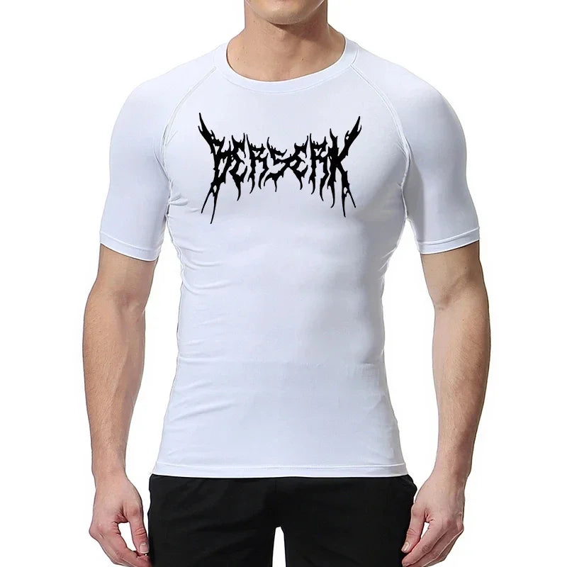 Gym Workout Rash Guard for Men Athletic Quick Dry Compression Shirts Berserk Print Tshirts Tees Tops Undershirts Baselayers - Sun Studio