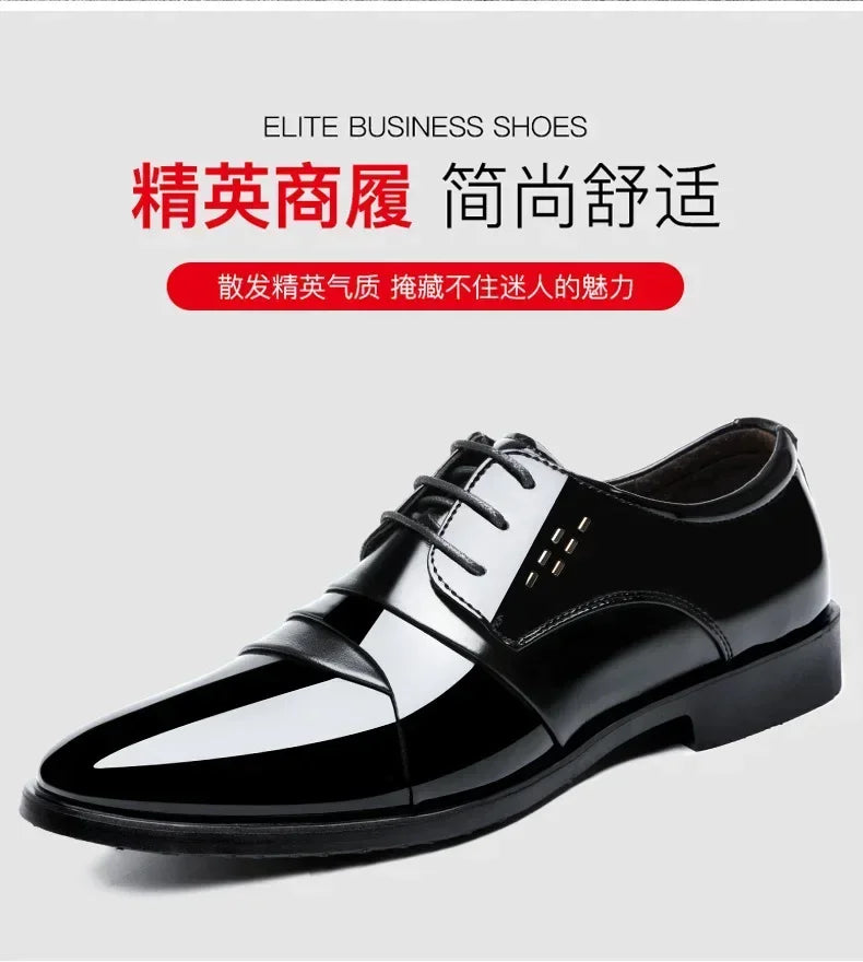 Business Men Dress Shoes Luxury Mens Dress Shoes Patent Leather Oxford for Men Oxfords Footwear High Quality Leather 2025 - Sun Studio