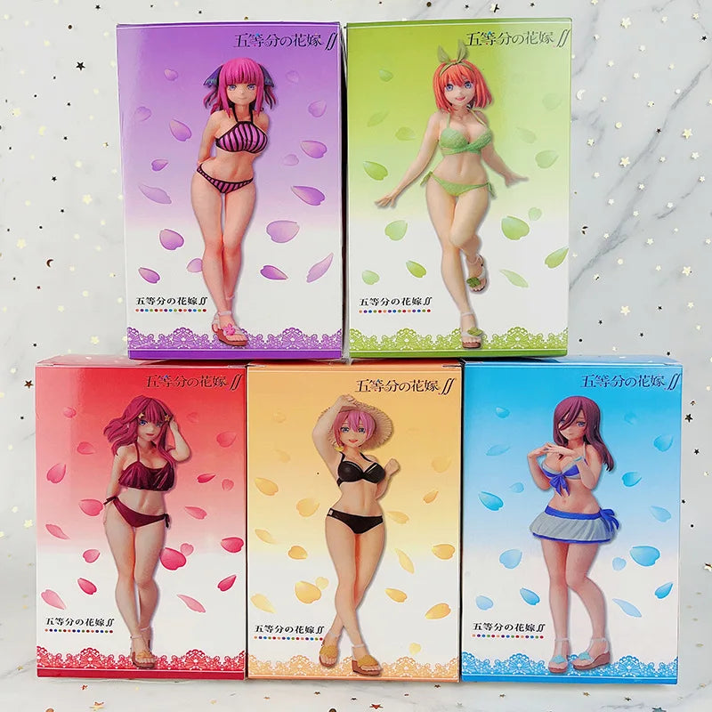 5pcs The Quintessential Quintuplets Nakano Ichika Nino Miku Yotsuba Itsuki Swimsuit Anime Action Figure Toy 20cm - Sun Studio