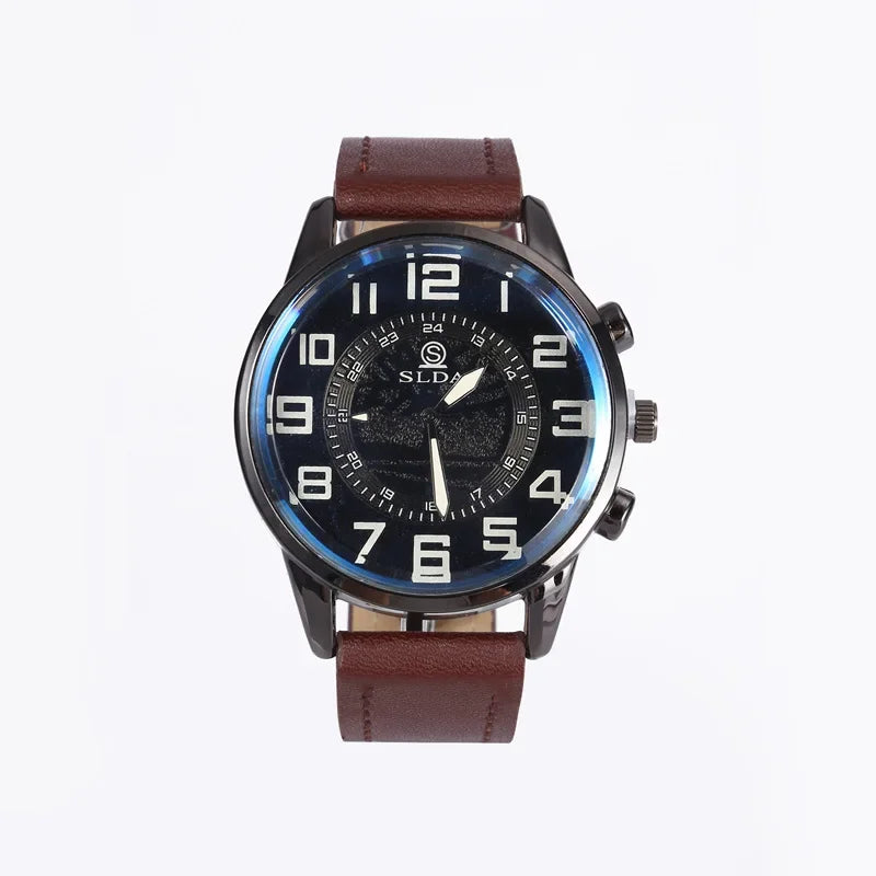 Vintage Men's Watches Sports PU Belt Watch Men's Fashion Trend Digital Student Watch Men's Quartz Watches Relogios Masculino - Sun Studio