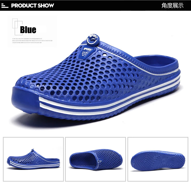 YRZL Summer Men Sandals Light EVA Men's Casual Shoes Hole Shoes Clogs Lovers Home Garden Outdoor Male Beach Flat Slippers - Sun Studio