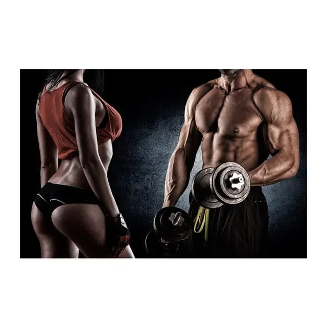 Fitness Motivation Canvas Art  Sexy Bodybuilding Girl Poster Gym Weightlifting Wall Decor for Living Room Bedroom Home Gym Fitne - Sun Studio