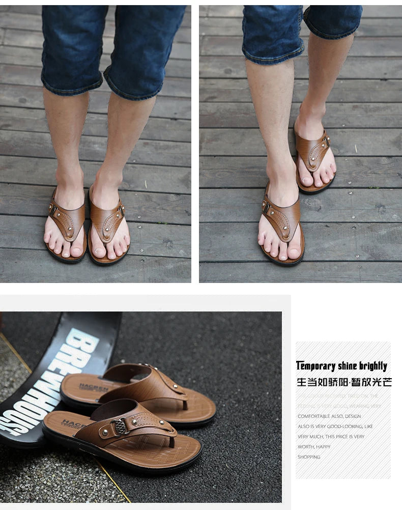 Flip Flops Men Summer Slippers For Men Comfortable Outdoor Beach Shoes Male - Sun Studio