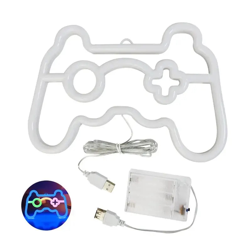 Gamer Neon Sign Lights,Gamer Controller Neon Lamp for E-sport Room, USB Or Battery Powered Table Lamp, Gaming LED for Home Decor - Sun Studio