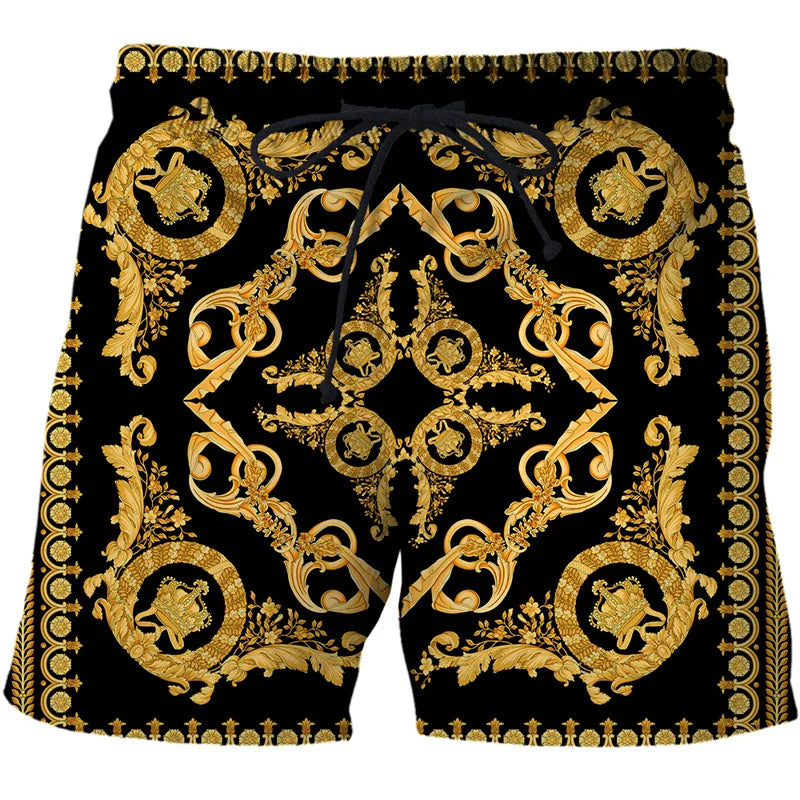 3D Printing Luxury Beach Shorts Pants Men Hawaii Vacation Essentials Swim Trunks Casual Gym Surf Swimsuit Kids Board Ice - Sun Studio