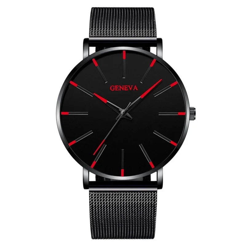 New Fashion Simple Ultra-thin Men Business Watches Steel Mesh Band Male's Quartz Watch Relogio Masculino - Sun Studio