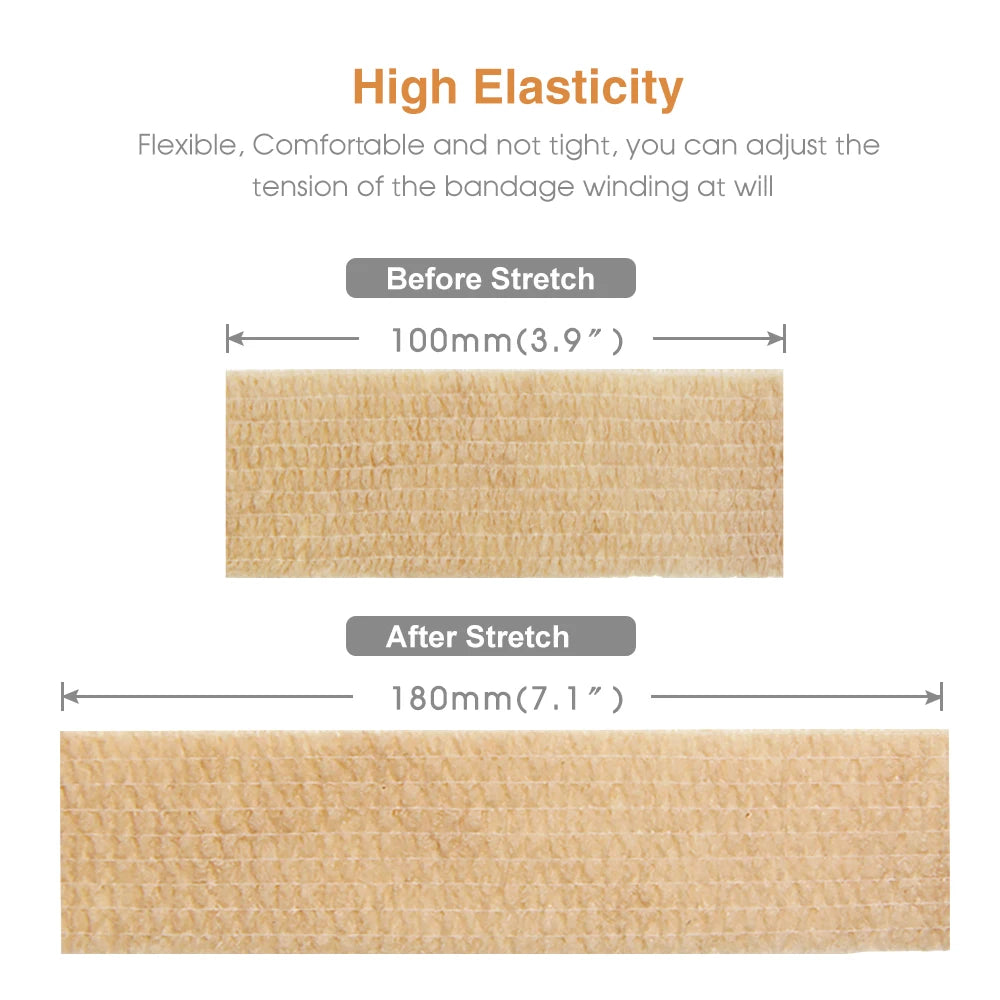 24 Pieces Elastic Bandage Tapes Athletic Tape Elastoplast Sports Recovery Strapping Gym Waterproof Muscle Relief Finger Ankle - Sun Studio