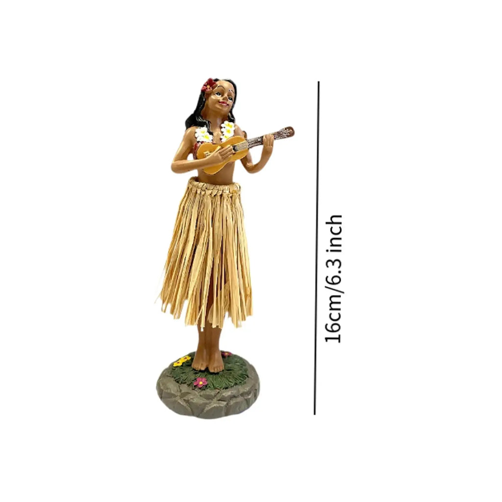 Hawaiian Hula Girl Dashboard Doll with Ukulele for Car Dashboard Collection Figurines Gifts Home Decor Mini Size Doll Dashboard - Sun Studio